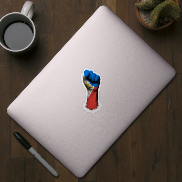 Flag of Philippines on a Raised Clenched Fist by jeffbartels